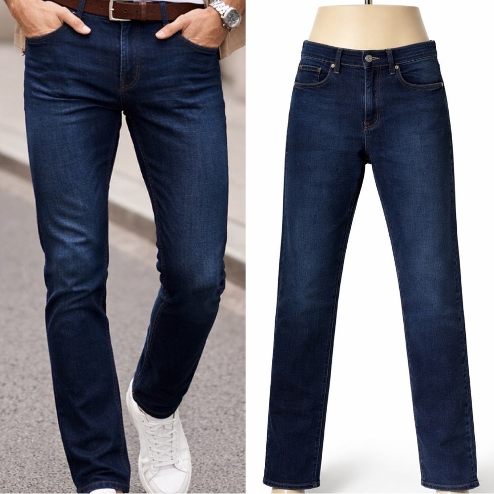 GAP | NWOT Bangladesh Men's Dark Blue Slim Straight-Leg Jeans (size 34x32)